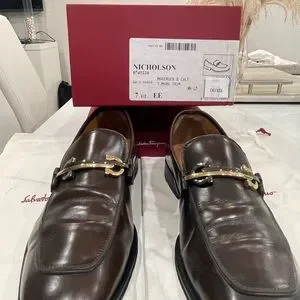 Salvatore Ferragamo Nicholson Ornament Leather Moccasin Size 7 1/2 Moccasin with Gancini ornament - Men | Ferragamo main image 4